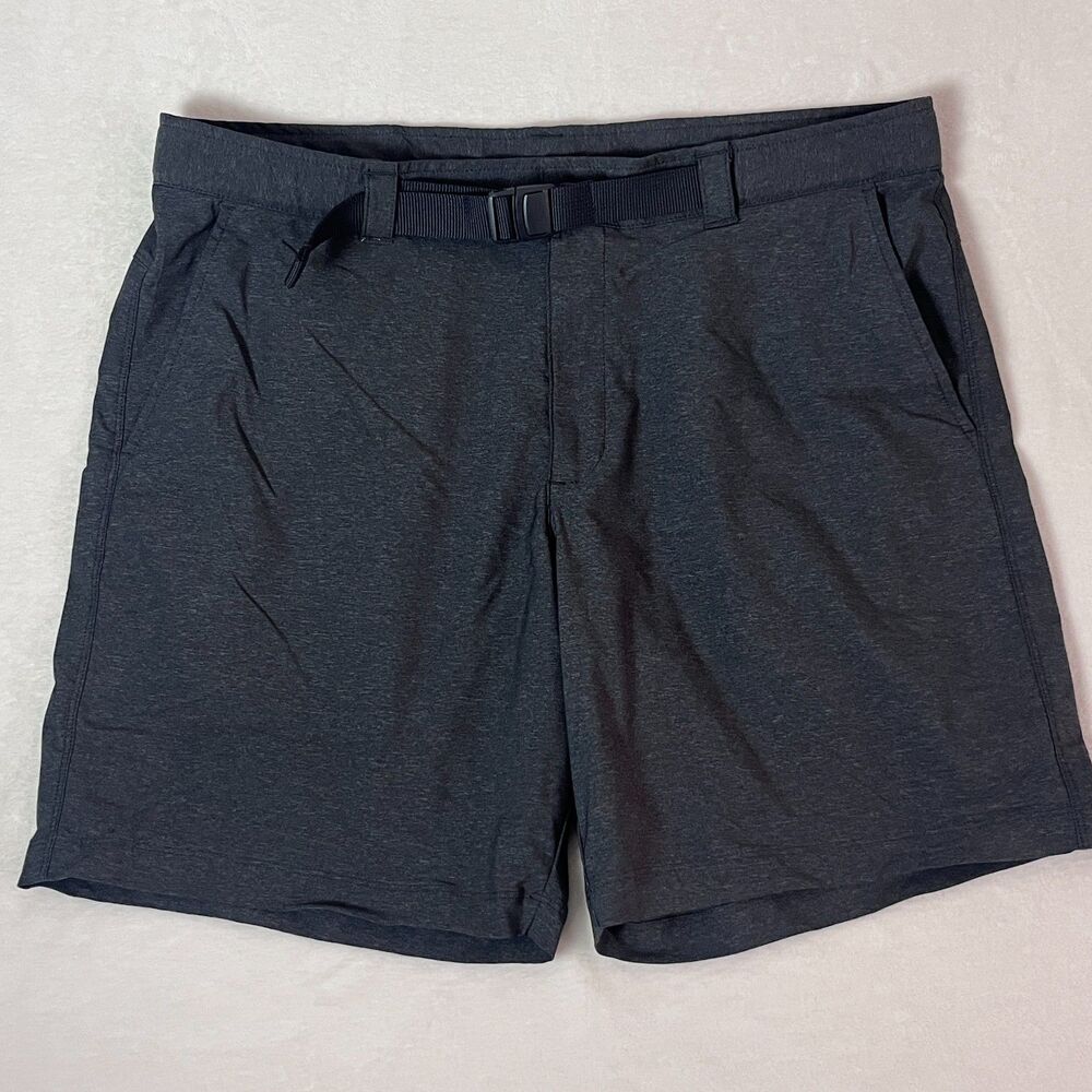 Columbia Mens Shorts 38 8L Gray Built In Belt Hiking Trail Gorpcore Performance